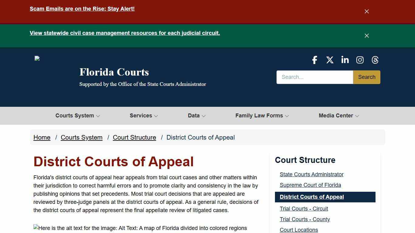 District Courts of Appeal / Court Structure / Courts System - - Florida Courts